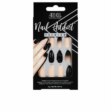 Unghie Finte Ardell Nail Addict Black Stud & Pink Ombre (24 pcs)