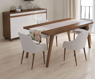 Tappeto Runner da Tavola Rose Color Crema