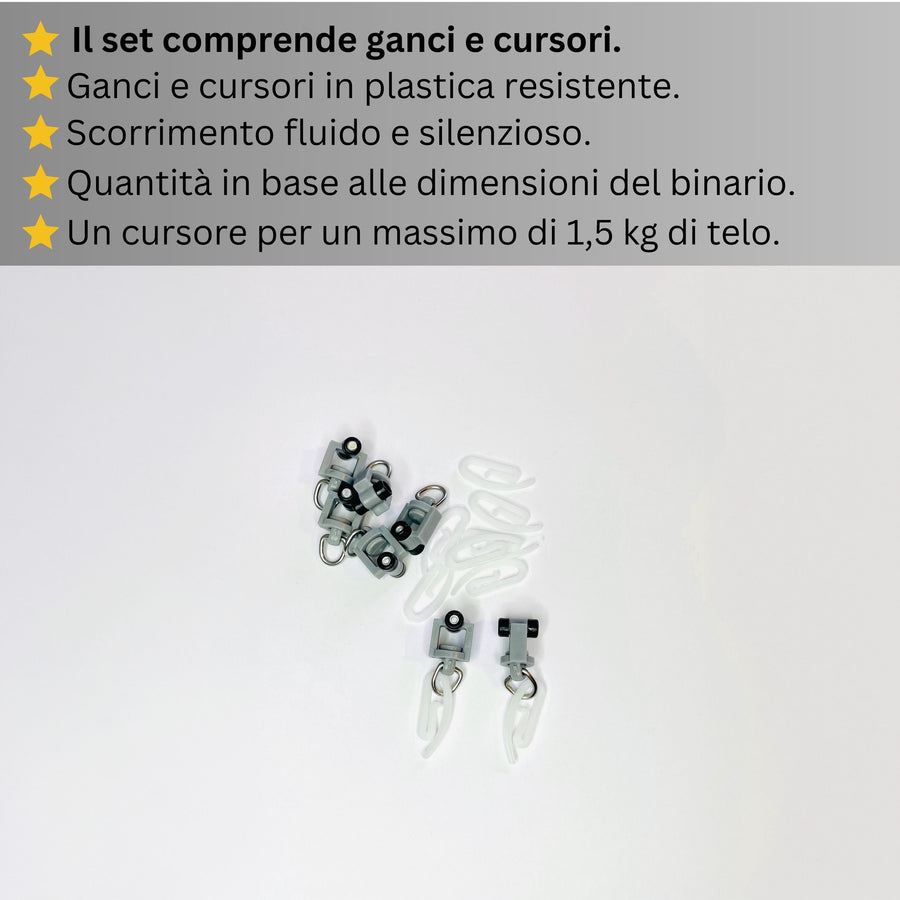 Binario Doppio per Tende, color Argento, a Parete – Misure Personalizzate, Design Elegante e Funzionale