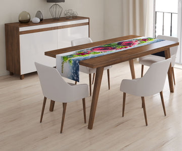 Tappeto Runner da Tavola Decorazioni Natalizie con Neve