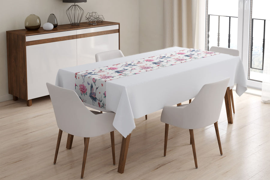 Tappeto Runner da Tavola Cicogne e Fiori