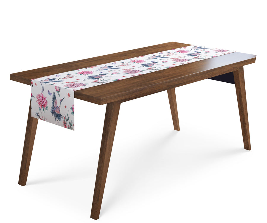 Tappeto Runner da Tavola Cicogne e Fiori