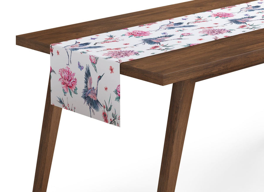 Tappeto Runner da Tavola Cicogne e Fiori