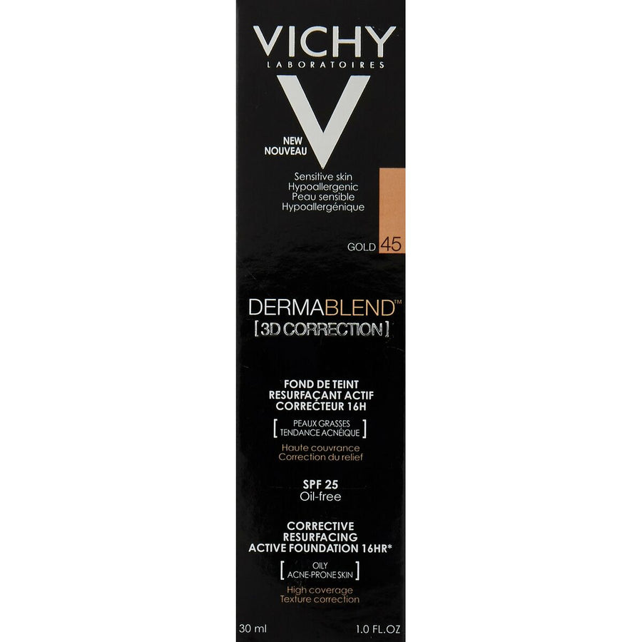 „Vichy Dermablend 3D Correction Fluid“ makiažo pagrindas 45 aukso spalvos (30 ml)