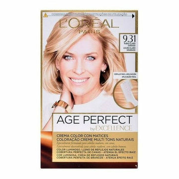Teinture anti-âge permanente Excellence Age Perfect L'Oreal Make Up Excellence Age Perfect Blond Clair Doré Nº 9.0-rubio muy cla