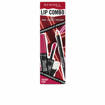 Set da Trucco Rimmel London Lip Combo 3 Pezzi Trendy Pink