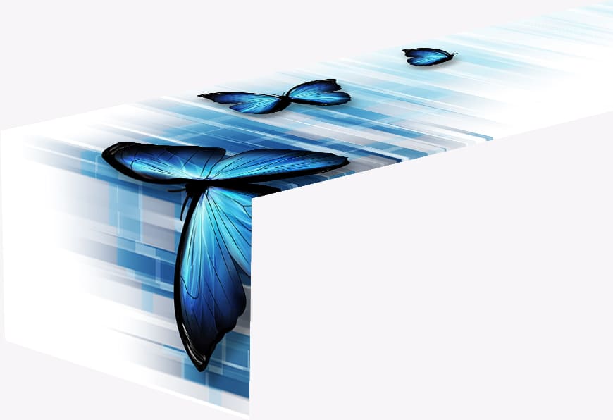 Tappeto Runner da Tavola Farfalle Blu