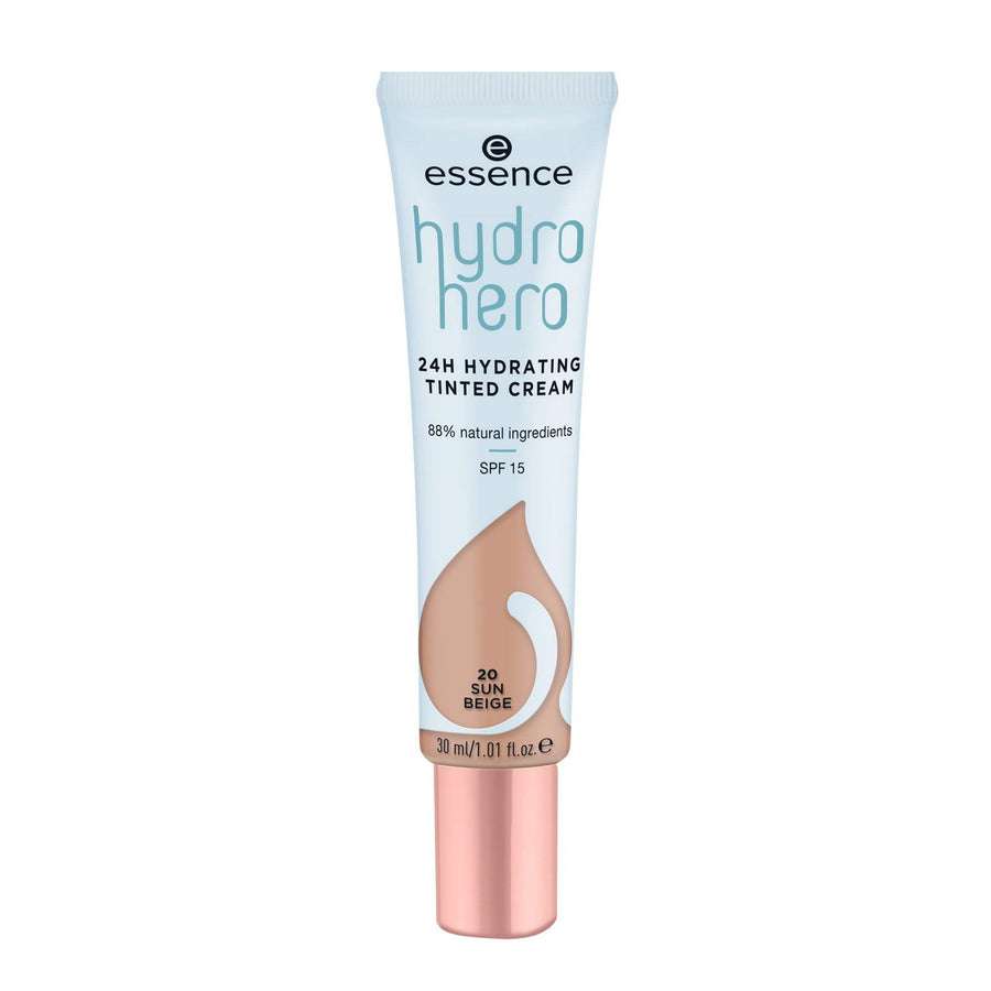Crème Hydratante avec Couleur Essence Hydro Hero 20-sun beige SPF 15 (30 ml)
