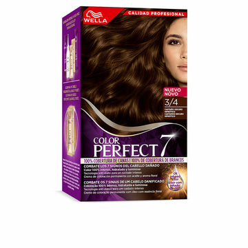 Wella Color Perfect 7 permanentiniai dažai Nr. 3/4 tamsiai rudi žilstantiems plaukams 60 ml