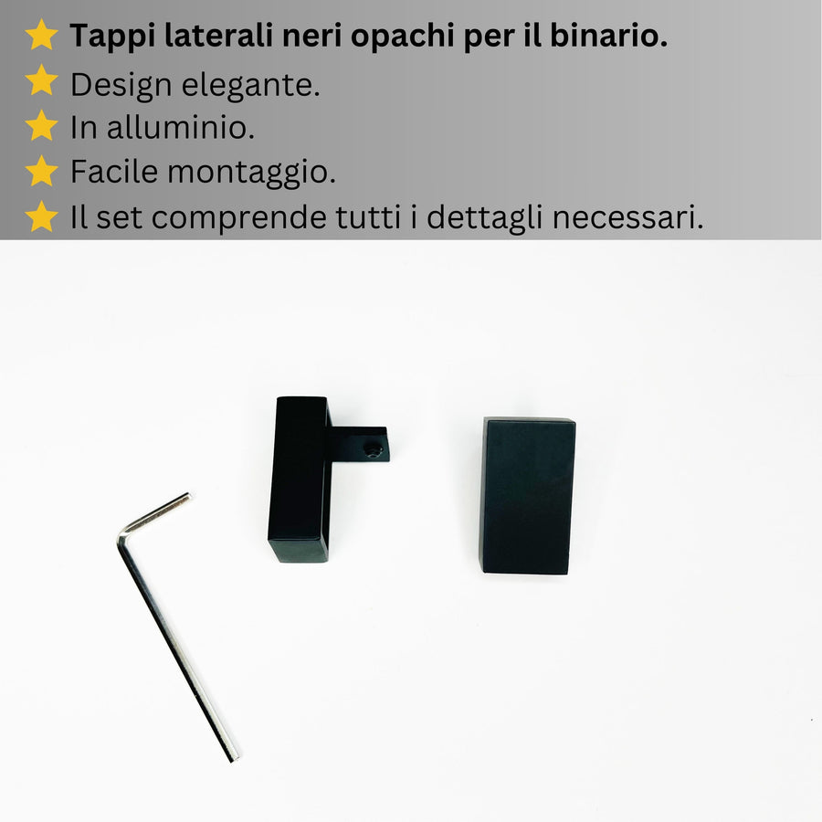 Binario per Tende, Singolo, color Nero Opaco, a Parete – Misure Personalizzate, Design Moderno e Versatile