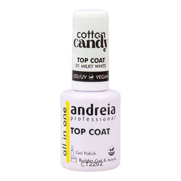 Fixateur de vernis à ongles Andreia Cotton Candy Top Coat Nº 01 Milky White 10,5 ml