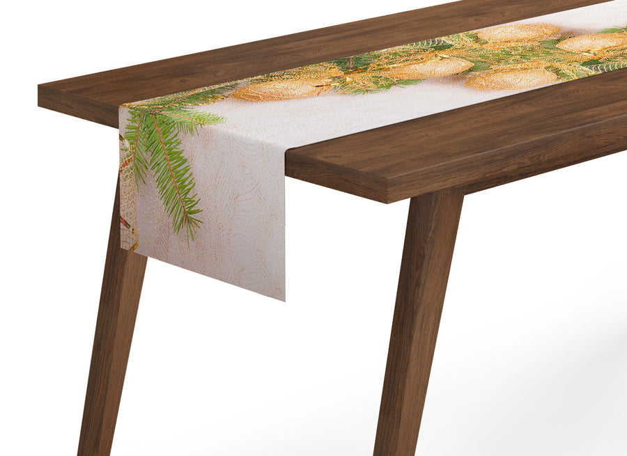 Tappeto Runner da Tavola Fiocchi di Natale Dorati