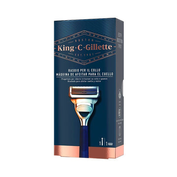 King C Gillette Kaklo skustuvas Mėlynas rankinis barzdaskutas