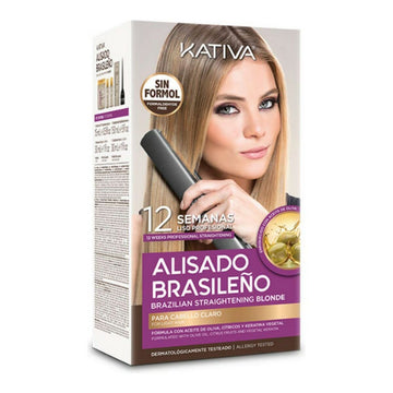 Ensemble de coiffure lissage Brésilien Kativa Pro Blonde (6 pcs)