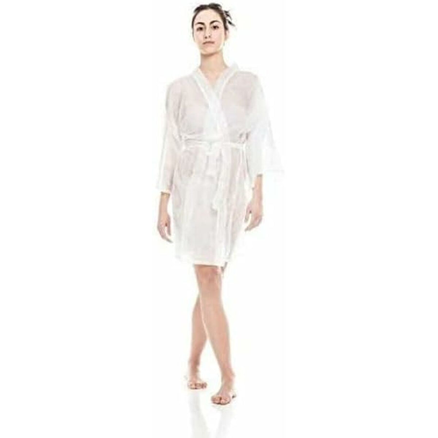 Kimono de salon de Coiffure PREMIUM 10 Kimonos Produits à usage unique Blanc