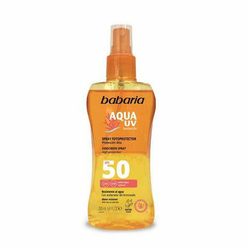 Crème Solaire pour le Corps en Spray Babaria Solar Aqua UV Spf 50 (200 ml)