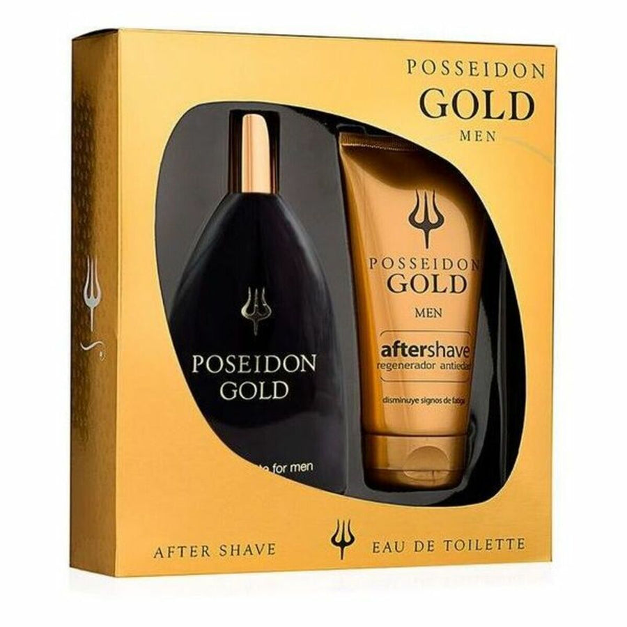 Auksinė „Posseidon“ vyriška kosmetikos dėžutė (2 vnt.)