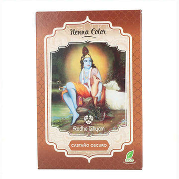 Teinture permanente Radhe Shyam Shyam Henna Henna Sous forme de poudre Chatain foncé (100 gr)
