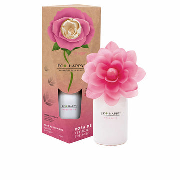 Deodorante per Ambienti Eco Happy Fiore Rosa da tè Ecologico Ingredienti naturali Packaging sostenibile (75 ml)