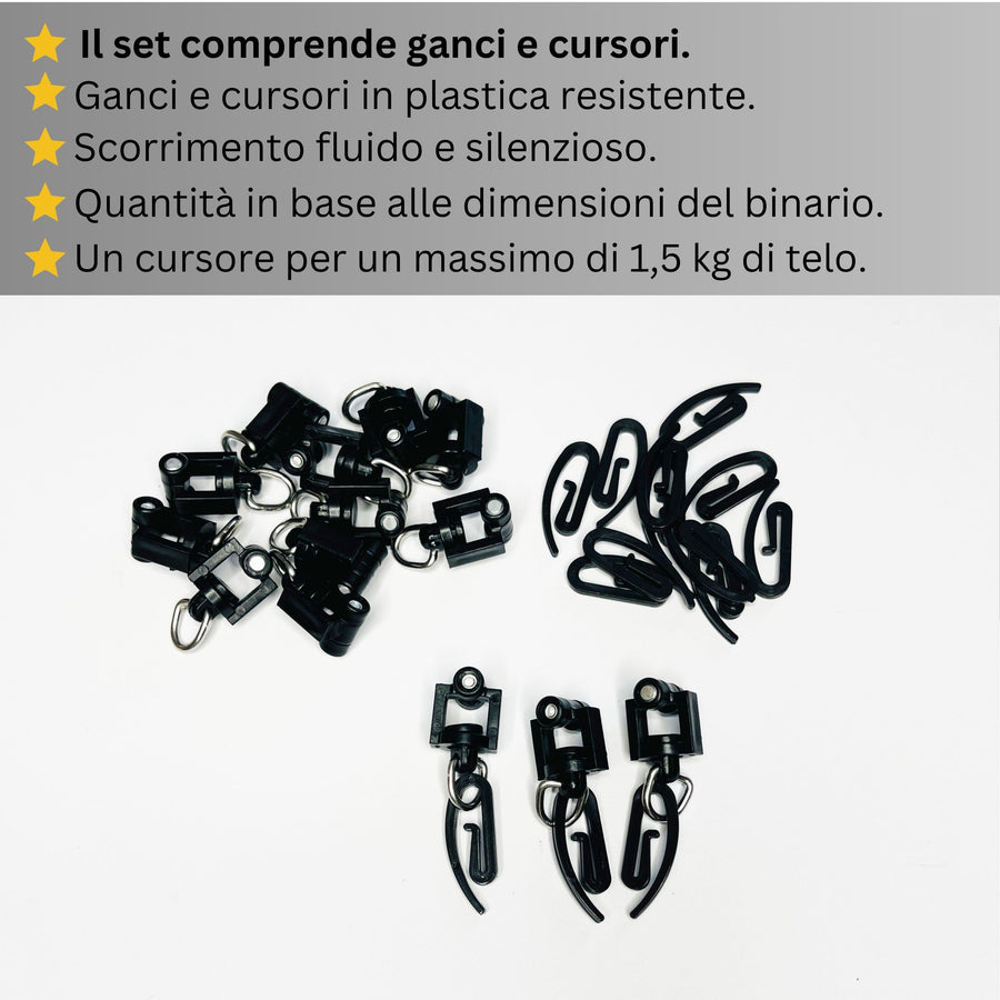 Binario per Tende, Singolo, color Nero Opaco, a Parete – Misure Personalizzate, Design Moderno e Versatile