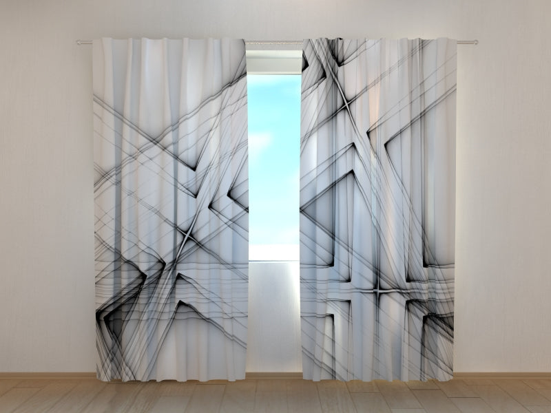 Tende Linee Astratte in Bianco e Nero