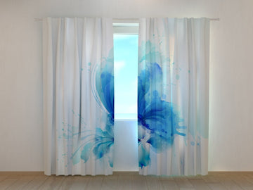 Tende Farfalla Astratta sul Fiore Blu