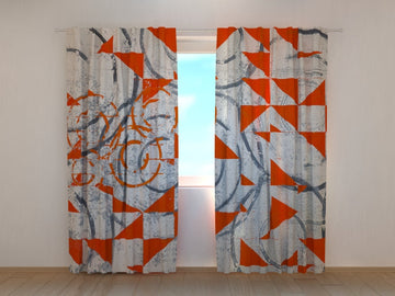 Tende Forme Geometriche Astratte Rosse e Nere