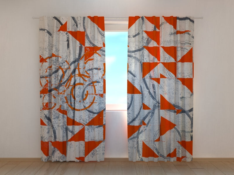 Tende Forme Geometriche Astratte Rosse e Nere