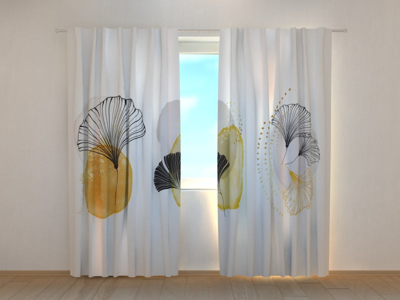 Tende Elegante Fiore con Elementi Dorati
