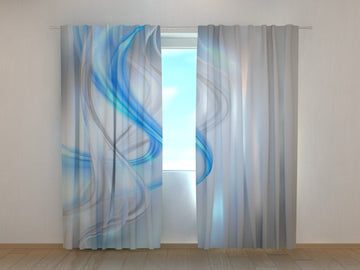 Tende Astrazione Armoniosa Blu e Grigio