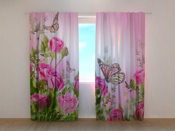 Tende Farfalle e Rose Rosa