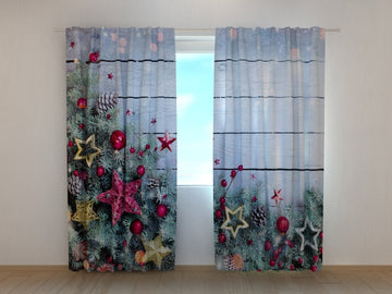 Tende Decorazione Natalizia Di Rami Di Abete e Stelle