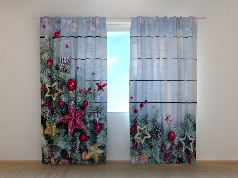 Tende Decorazione Natalizia Di Rami Di Abete e Stelle