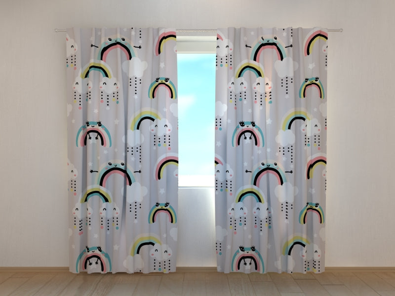 Tende Arcobaleno Carino e Nuvola con Occhi