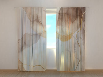 Tende Delicato Acquerello in Beige e Marrone