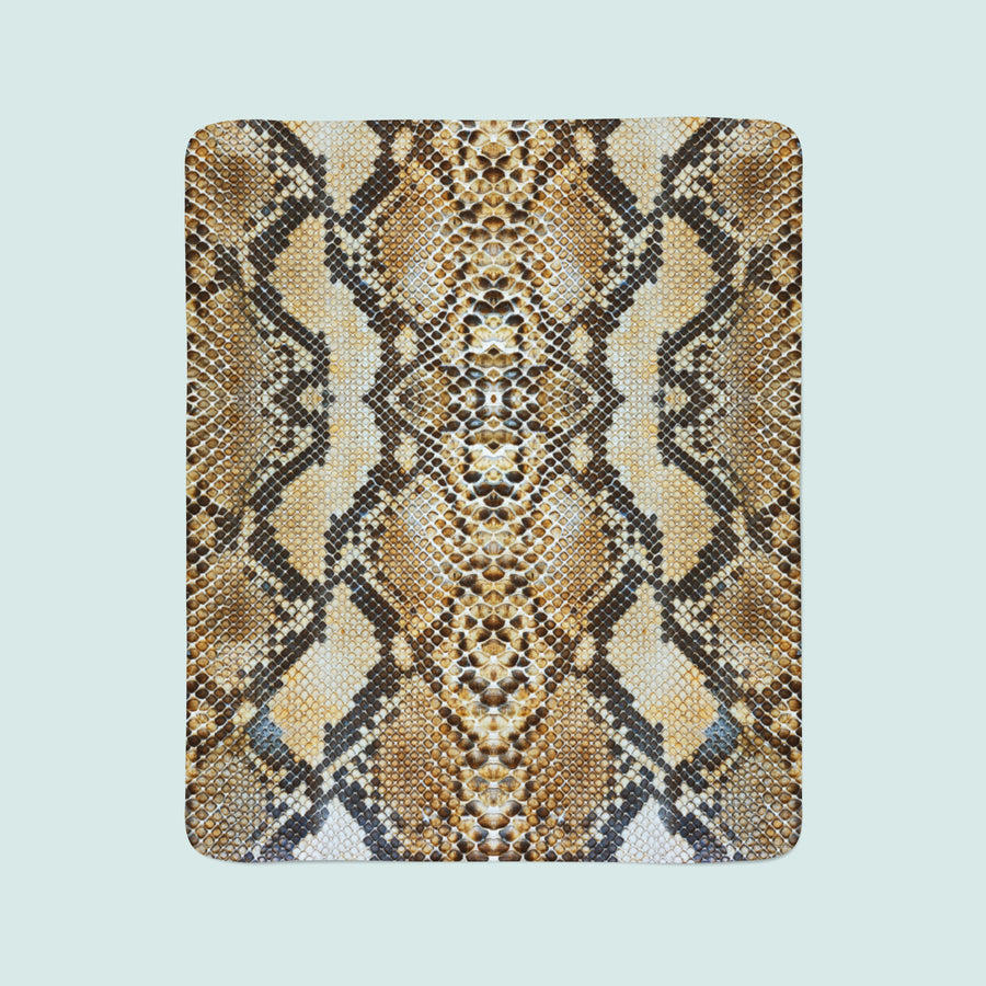 Coperta in Flanella Pelle di Serpente Marrone