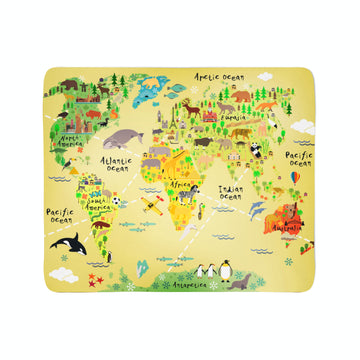 Coperta in Flanella Mappa per Bambini