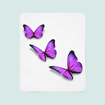 Coperta in Flanella Farfalle Viola
