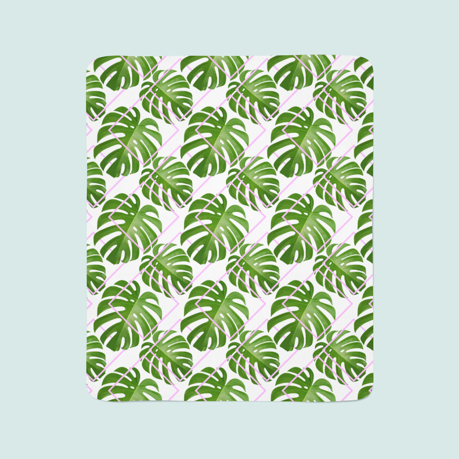 Coperta in Flanella Foglie di Palma Tropicali