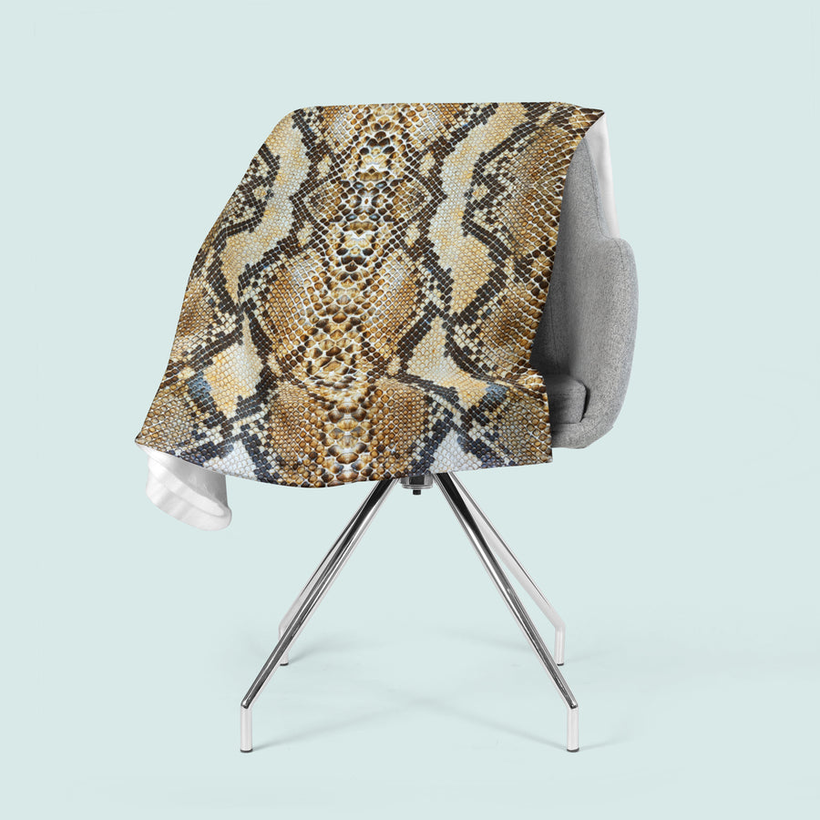 Coperta in Flanella Pelle di Serpente Marrone