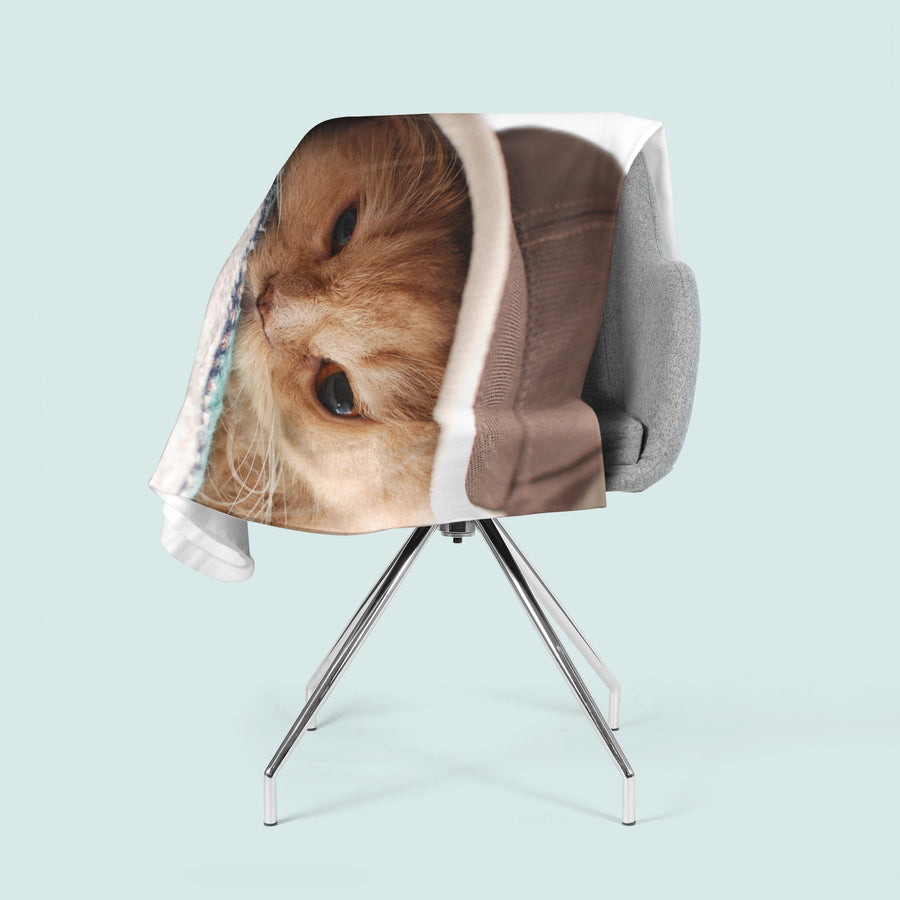 Coperta in Flanella Gatto nel Cappello