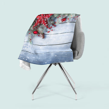 Coperta in Flanella Stella Rossa di Natale v1