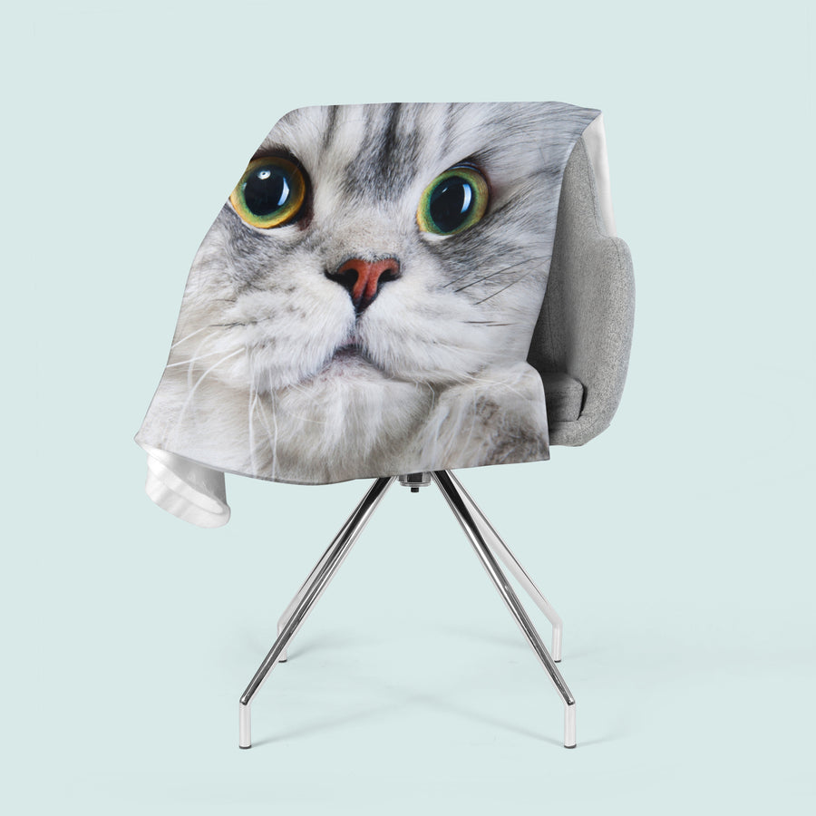 Coperta in Flanella Gatto Grigio