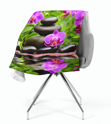 Coperta in Flanella Orchidee in Giardino