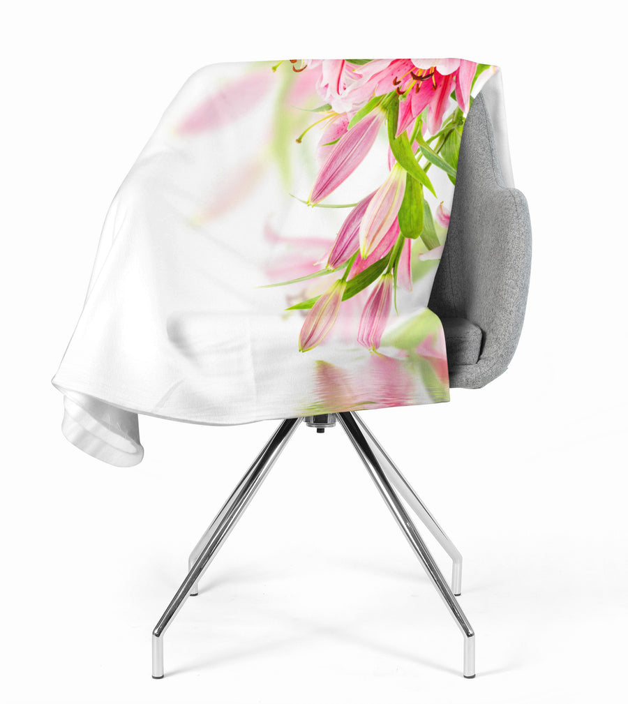 Coperta in Flanella Gigli Rosa