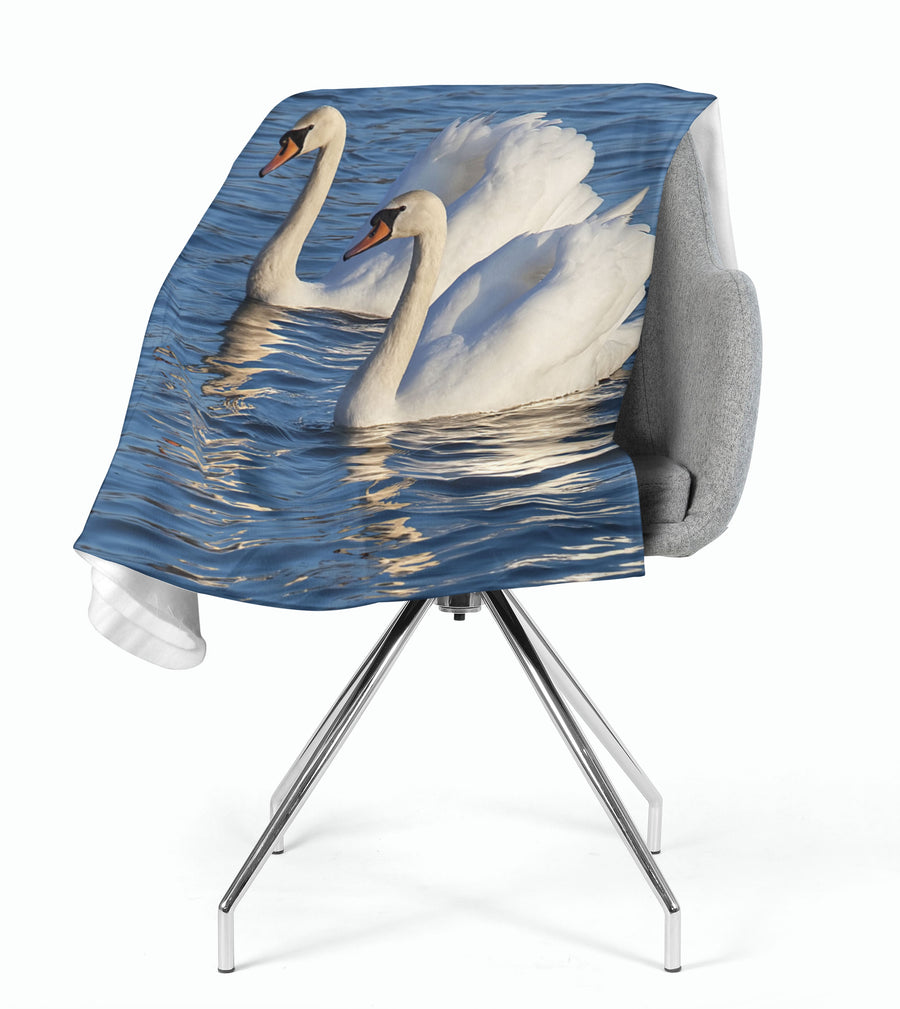Coperta in Flanella Cigni Bianchi