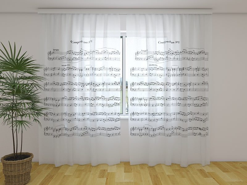 Tende Pentagramma con Note Musicali
