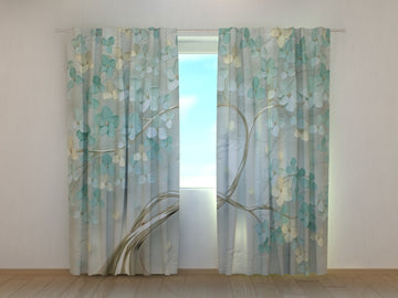 Tende Favoloso Albero con Fiori Verdi