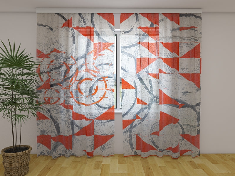 Tende Forme Geometriche Astratte Rosse e Nere