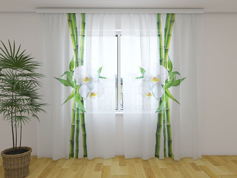 Tende Bambù e Orchidea Bianca